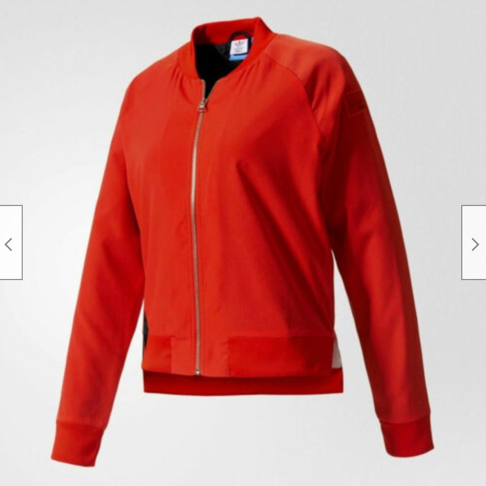 adidas x equipment red bomber track jacket size small